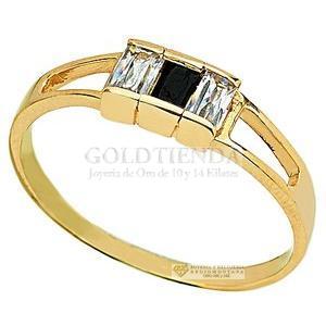 ANILLO 3 BAGUETTES VERTICAL 10K