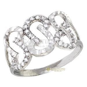 ANILLO 3 ONDAS ORO BLANCO 10K