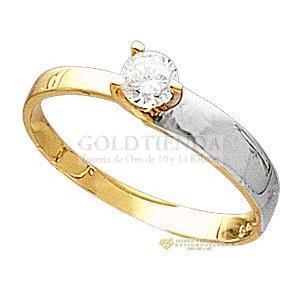 ANILLO BICOLOR ANCHO ANGOSTO 14K