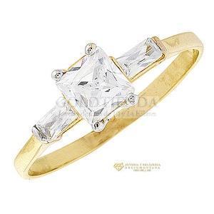 ANILLO CUADRO BAGUETTES 10K