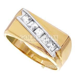 ANILLO CUADROS DIAGONAL CAB 10K