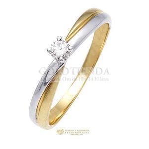 ANILLO DIAM BICOLOR 11PTS 14K