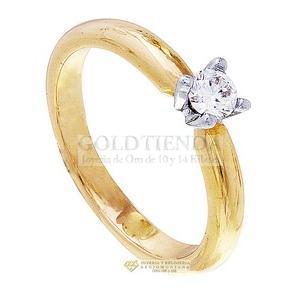 ANILLO DIAMANTE ORO BL 14PTS 14K