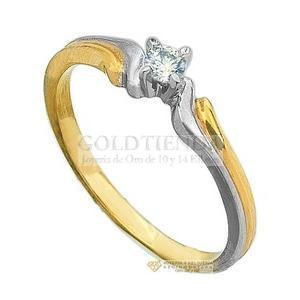 ANILLO DIAMANTE OLA 9 PUNTOS 14K