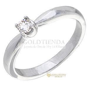 ANILLO DIAMANTE ORO BL 14PTS 14K