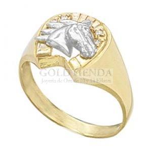 ANILLO HERRADURA CABALLO 3 COL 10K