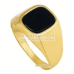 ANILLO ONIX CUADRO CAB 10K