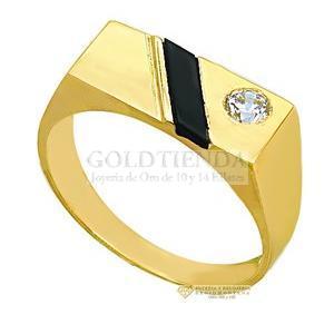 ANILLO ONIX DIAGONAL CABALLERO 10K