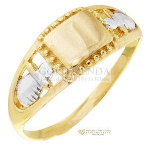 ANILLO PLAQUITA CHUPONES BEBE 10K