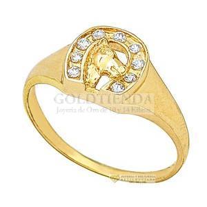 ANILLO PONY CIRCONIA 10K