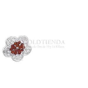 ARETE FLOR INTERIOR ROJA .925