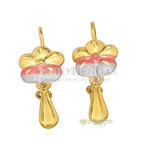 ARETE ALMENDRA PIEDRAS 10K