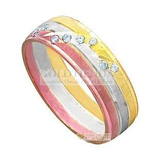 ARGOLLA 3 COLORES 8 PIEDRAS N 7 10K