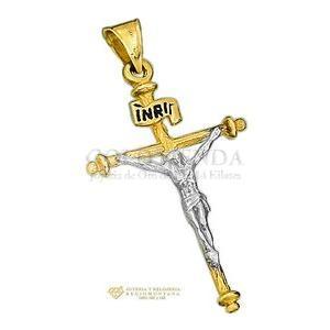 CRISTO INRI BLANCO CON TRONCO 10K