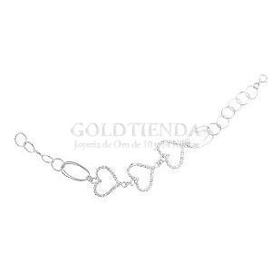 PULSERA CORAZON SENCILLO PIEDRA .925