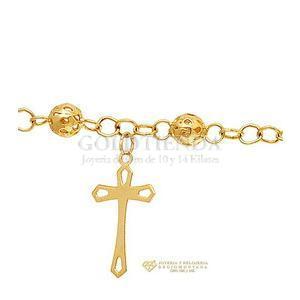 PULSERA CRUCES COLGANTES 10K